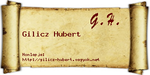 Gilicz Hubert névjegykártya